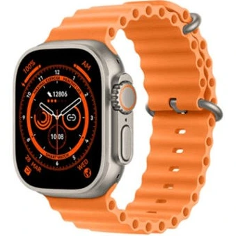 تصویر ساعت هوشمند طرح اپل واچ مدل S8 ULTRA MAX با بند نارنجی 