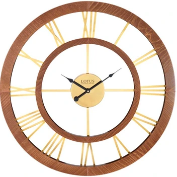 تصویر ساعت دیواری چوبی لوتوس مدل HEINSBERG کد W-19022 رنگ WALNUT/GOLD ا LOTUS - HEINSBERG Wooden Wall Clock Code W-19022 LOTUS - HEINSBERG Wooden Wall Clock Code W-19022