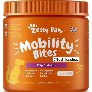 تصویر مکمل و مولتی ویتامین تقویت کننده مفاصل و غضروف سگ |Zesty Paws Mobility 