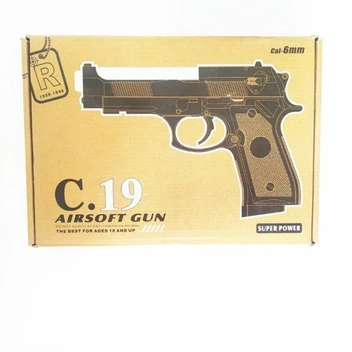تصویر کلت و تفنگ ساچمه ای فلزی ایرسافت گان C19 ا AIR SOFT GUN C19 AIR SOFT GUN C19