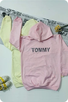تصویر هودی زنانه Tommy - صورتی ا Women's hoodie Tommy Women's hoodie Tommy