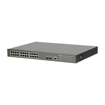 تصویر سوئیچ شبکه 24 پورت 1000/DH-PFS4226-24GT-360 10/100 داهوا dahua 24-Port Fast Ethernet PoE Switch 
