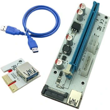 تصویر رایزر کارت گرافیک PCIE x1 به x16 با رابط کابل USB3.0 نسخه 008 سی ا تجهیزات ماینینگ مقداد آی تی PCIE 1x to 16x Ver008C Riser Card USB 3.0 Adapter Extender تجهیزات ماینینگ مقداد آی تی PCIE 1x to 16x Ver008C Riser Card USB 3.0 Adapter Extender