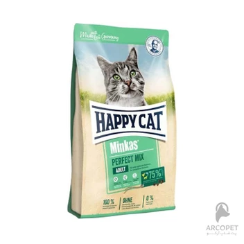 تصویر غذای خشک هپی کت گربه بالغ مدل مینکاس میکس وزن 10 کیلویی ا happy cat minkas perfect mix happy cat minkas perfect mix