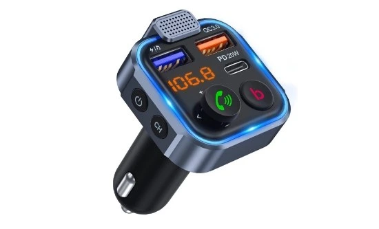 تصویر شارژر فندکی خودرو مدل LENCENT Car FM Transmitter, Wireless Bluetooth 5.0 