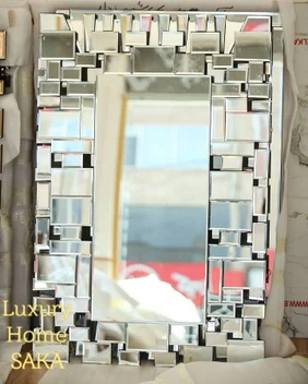 تصویر آینه نگینی مستطیلی ا decorative mirror decorative mirror