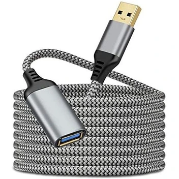 تصویر کابل افزایش طول یو اس بی جویروم Joyroom USB2.0 extension cable 2m gray S-2030N13 