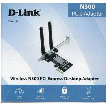 تصویر کارت شبکه بی سیم دی لینک D-Link Wireless PCI Express Adapter DWA-548 ا D-Link Wireless N300 PCI Express Desktop Adapter DWA-548 D-Link Wireless N300 PCI Express Desktop Adapter DWA-548