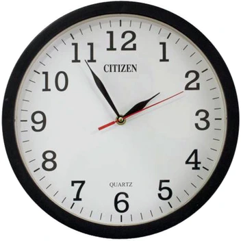 تصویر ساعت دیواری سیتیزن ساده سفید مشکی  قطر ۳۳ برند سیتیزن - سبز ا watch watch