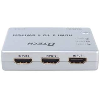 تصویر سوئیچ HDMI سه به یک دی تک مدل دی تی ۷۰۱۸ ا DTECH DT-7018 3 IN 1 OUT HDMI SWITCH DTECH DT-7018 3 IN 1 OUT HDMI SWITCH
