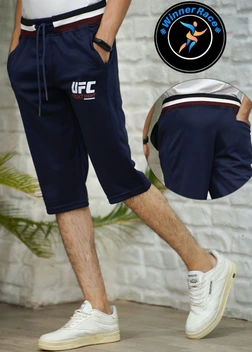 تصویر شلوارک مردانه اسپرت جیبدار مارک UFC کد 2106 ( لارج - سرمه ای ) 