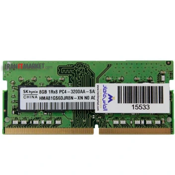 تصویر رم لپ تاپ اس کی هاینیکس مدل SK hynix DDR4 3200 MHz ظرفیت 8 گیگابایت ا SK hynix DDR4 3200 MHz Laptop RAM 8GB SK hynix DDR4 3200 MHz Laptop RAM 8GB