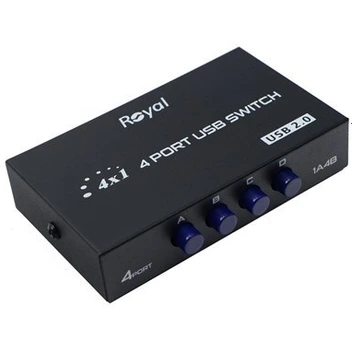 تصویر دیتا سوییچ پرینتر 4 پورت رویال مدل Royal 1A4B USB Switch 