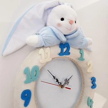 تصویر ساعت دیواری کودک نی نی سیس مدل خرگوش کد W-RAB-AB 