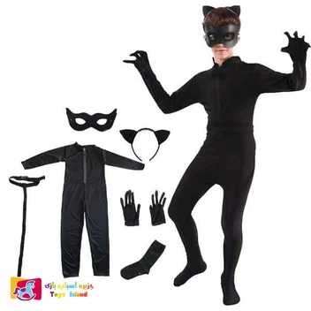 تصویر ست لباس و شلوار گربه سیاه جنس کشی_اسباب بازی 