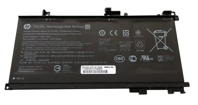 تصویر New TE03XL Laptop Battery for HP Pavilion 15 Omen 15-BC000 15-BC015TX 15-AX033DX 15-AX000 Series Notebook 849910-850 HSTNN-UB7A 849570-541 849570-542 849570-543 TPN-Q173 11.55V 61.6Wh by ZTHY ا New TE03XL Laptop Battery for HP Pavilion 15 Omen 15-BC000 15-BC015TX 15-AX033DX 15-AX000 Series Notebook 849910-850 HSTNN-UB7A 849570-541 849570-542 849570-543 TPN-Q173 11.55V 61.6Wh by ZTHY New TE03XL Laptop Battery for HP Pavilion 15 Omen 15-BC000 15-BC015TX 15-AX033DX 15-AX000 Series Notebook 849910-850 HSTNN-UB7A 849570-541 849570-542 849570-543 TPN-Q173 11.55V 61.6Wh by ZTHY