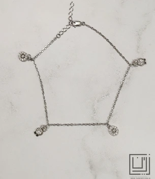 تصویر پابند جواهری نقره کد pb06 