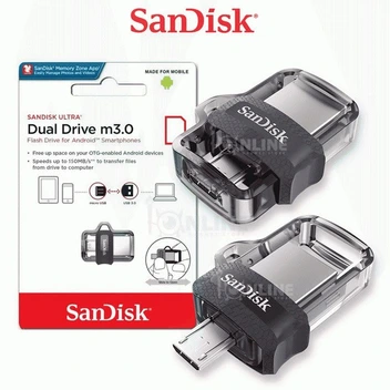 تصویر فلش مموری سن دیسک Ultra Dual Drive M3.0 ا SanDisk Ultra Dual Drive M3.0 16GB SanDisk Ultra Dual Drive M3.0 16GB