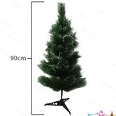تصویر درخت کاج سوزنی کریسمس مصنوعی مدل 90 سانت سبز و نوک برفی ا دونه برفی 90 سانتی متری دونه برفی 90 سانتی متری