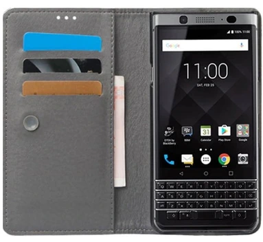 تصویر کیف طرح چرم بلک بری BlackBerry KEYone DTEK70/Mercury Leather Cover 