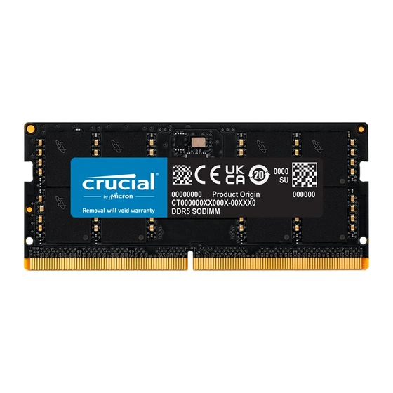تصویر رم لپ تاپ DDR5 تک کاناله 4800 مگاهرتز CL40 کروشیال مدل SODIMM ظرفیت 32 گیگابایت 