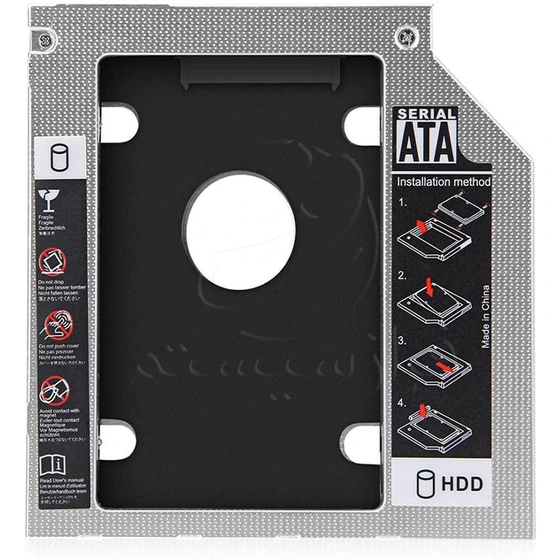 تصویر for 12.7mm Universal optical Drive SATA 2nd HDD SSD Hard Drive Caddy ا کدی براکت هارد جایگزین درایو نوری لپ تاپ 12.7 میلیمتر کدی براکت هارد جایگزین درایو نوری لپ تاپ 12.7 میلیمتر