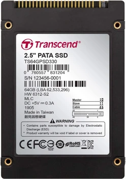 تصویر هارد اینترنال Transcend SSD ظرفیت 64GB مدل TS64GPSD330 ا 64GB Transcend PSD330 2.5-inch IDE Internal SSD Solid State Disk (MLC Flash) 64GB Transcend PSD330 2.5-inch IDE Internal SSD Solid State Disk (MLC Flash)
