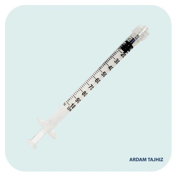 تصویر سرنگ انسولین لوئر لاک حلما طب حجم 1 میلی لیتر ا insulin syringe insulin syringe