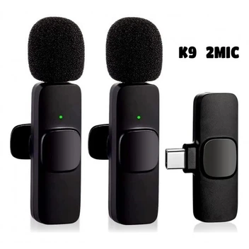 تصویر میکروفون یقه ای بیسیم گوشی موبایل شیائومی و هواوی تایپ سی مدل K9 Type C ا K9 New Wireless Microphone Type C K9 New Wireless Microphone Type C