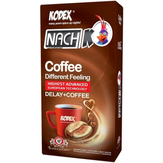 تصویر کاندوم 12 عددی ناچ کدکس مدل Coffee+Delay ا NACH K Coffee+Delay Natural Condoms-12pcs/Pack NACH K Coffee+Delay Natural Condoms-12pcs/Pack