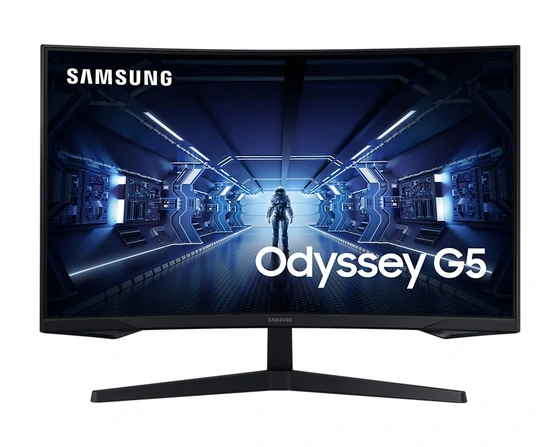 تصویر مانیتور منحنی 32 اینچ سامسونگ مدل Odyssey G5 ا SAMSUNG Odyssey G5  32Inch WQHD Curved Gaming Monitor SAMSUNG Odyssey G5  32Inch WQHD Curved Gaming Monitor