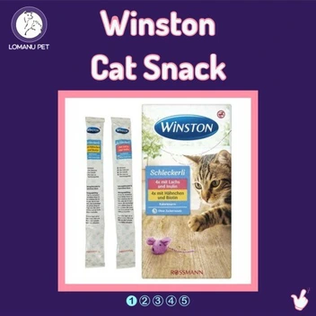 تصویر بستنی گربه وینستون طعم ماهی و مرغ بسته 8 عددی ا Winston Schleckerli Winston Schleckerli