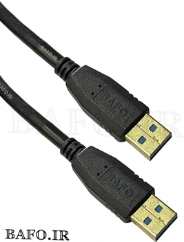 تصویر کابل هارد اکسترنال نیم متر دو سر USB 3.0 | کابل لینک دوسر usb کوتاه بافو | کابل لینک 50CM USB3.0 BAFO 